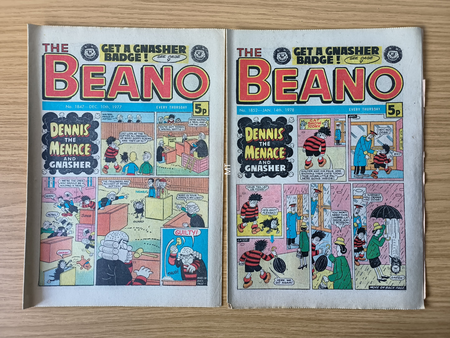 10x Beano Comics/Magazines 1847-1856 1978 Bundle/Job Lot (0055) Dennis the Menace Gnasher