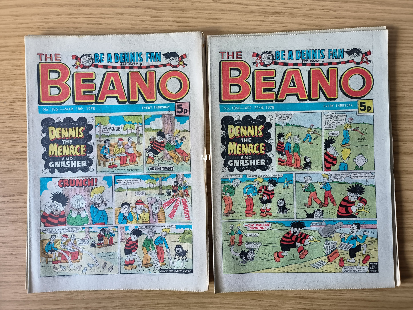 10x Beano Comics/Magazines 1857-1866 1978 Bundle/Job Lot (0057) Dennis the Menace Gnasher