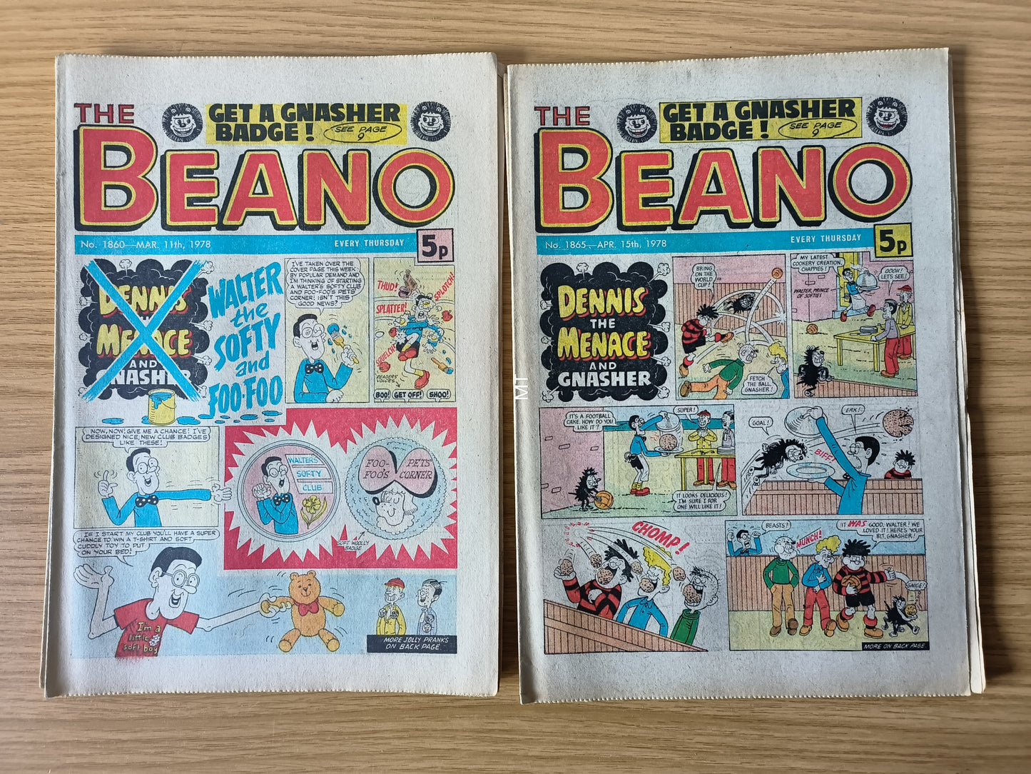 10x Beano Comics/Magazines 1857-1866 1978 Bundle/Job Lot (0057) Dennis the Menace Gnasher