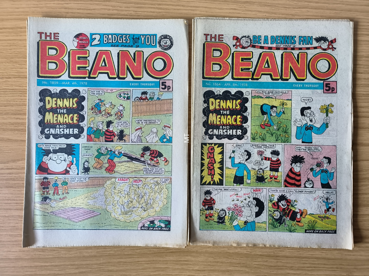 10x Beano Comics/Magazines 1857-1866 1978 Bundle/Job Lot (0057) Dennis the Menace Gnasher