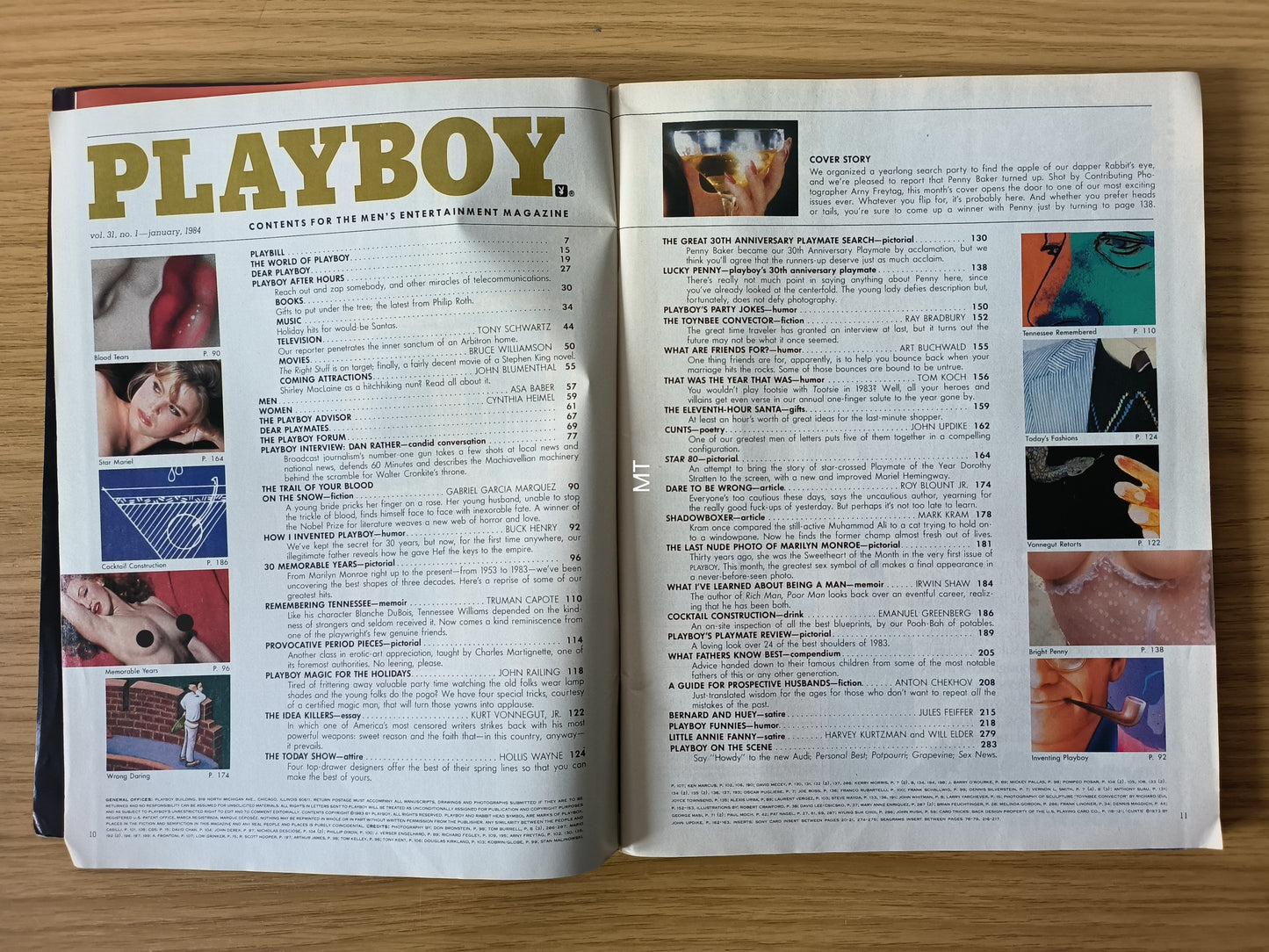 PLAYBOY Magazine January 1984 (1070) PENNY BAKER 30TH ANNIVERSARY W/ CENTREFOLD