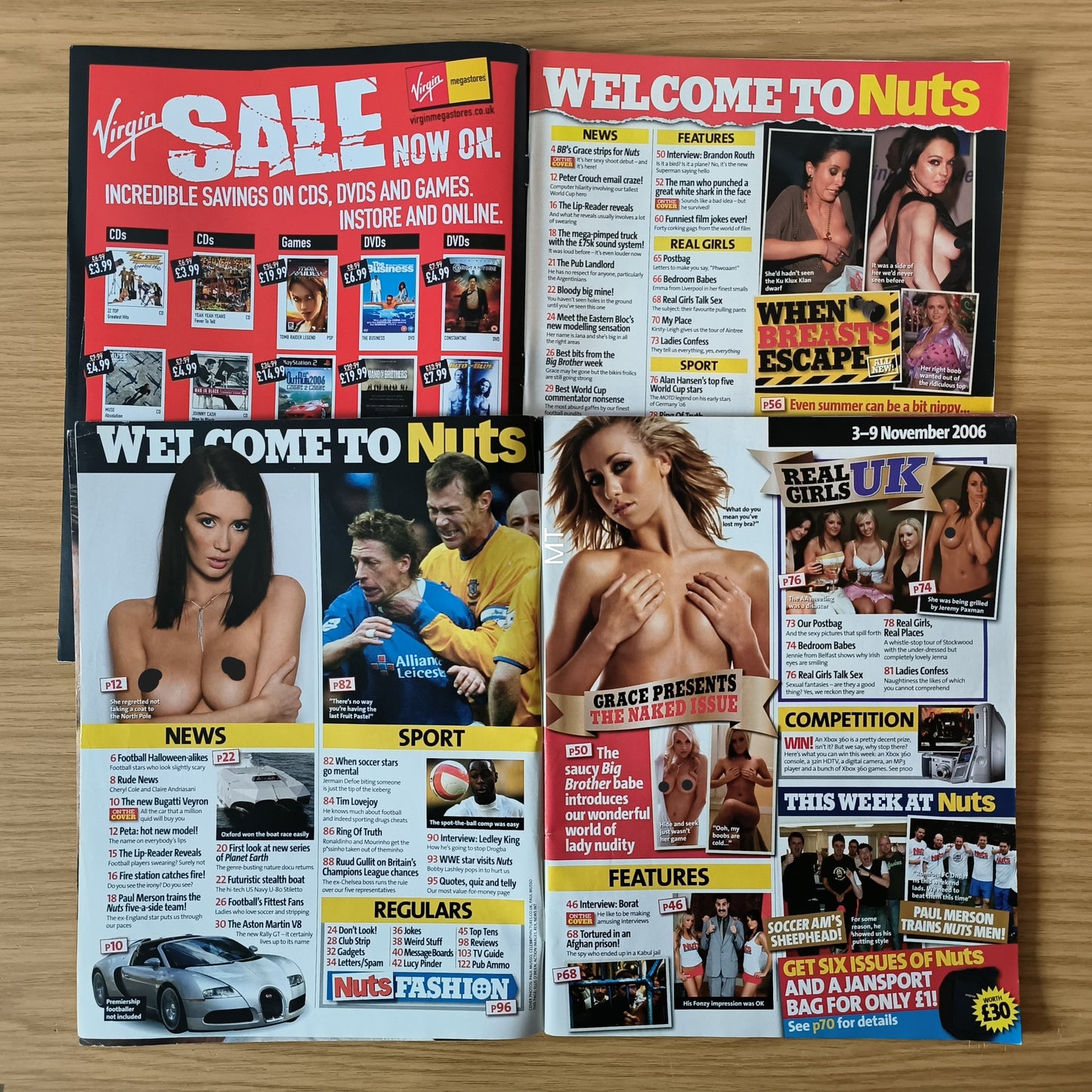 2x Nuts Magazines 2006 Bundle/Job Lot (0070) Grace Adams Kelly Brook