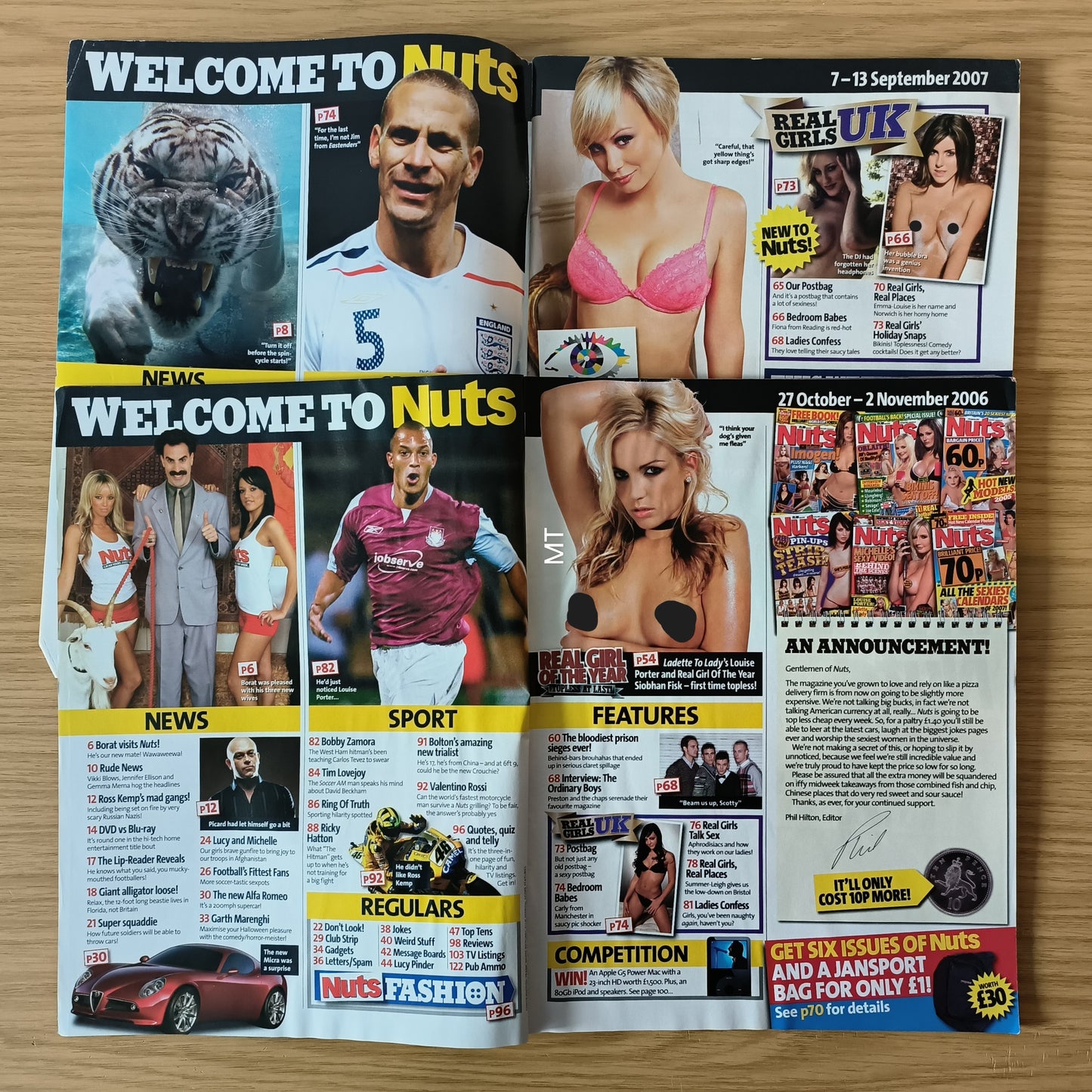 2x Nuts Magazines Bundle/Job Lot (0072) Chanelle Hayes Louise Porter