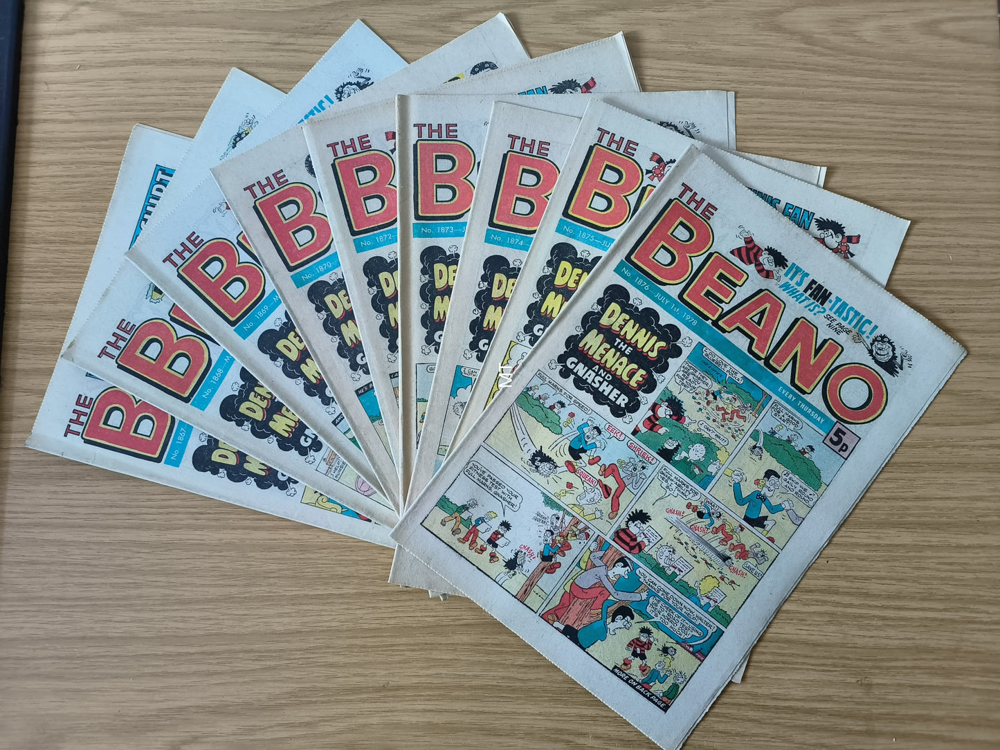 10x Beano Comics/Magazines 1867>1876 1978 Bundle/Job Lot (0058) Dennis the Menace Gnasher (Copy)