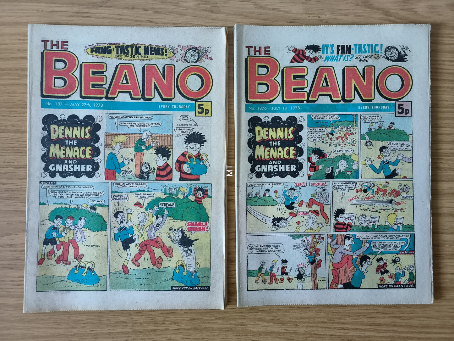 10x Beano Comics/Magazines 1867>1876 1978 Bundle/Job Lot (0058) Dennis the Menace Gnasher (Copy)