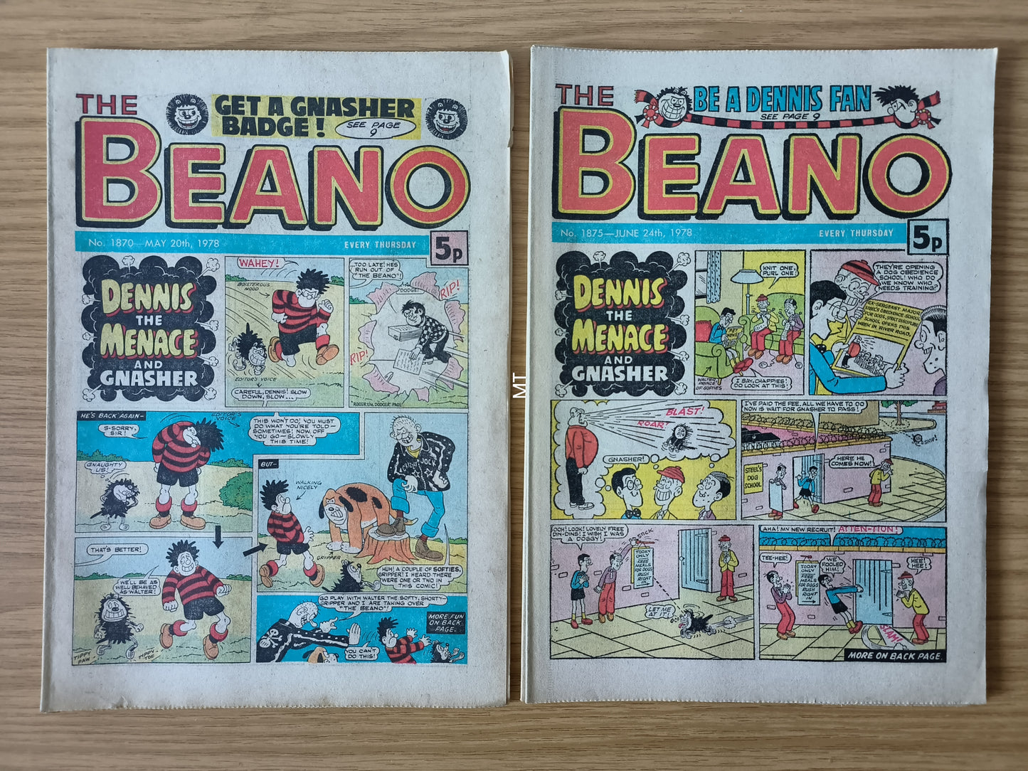 10x Beano Comics/Magazines 1867>1876 1978 Bundle/Job Lot (0058) Dennis the Menace Gnasher (Copy)