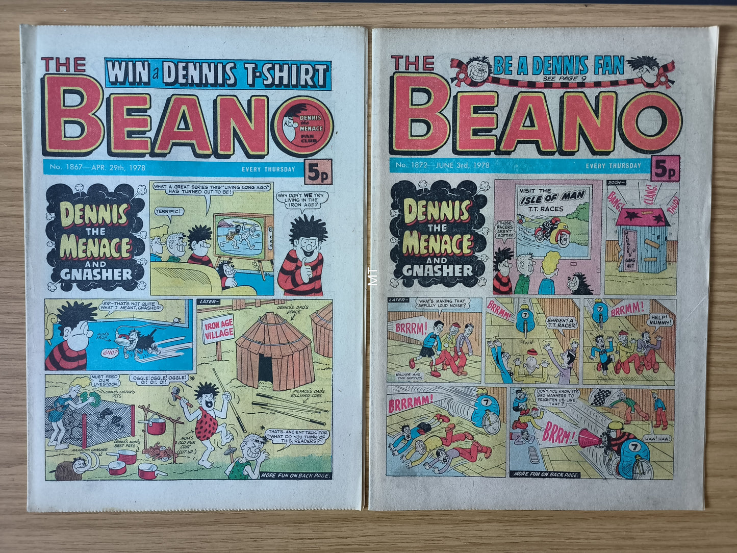10x Beano Comics/Magazines 1867>1876 1978 Bundle/Job Lot (0058) Dennis the Menace Gnasher (Copy)