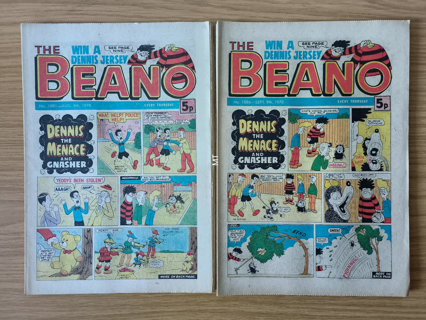 10x Beano Comics/Magazines 1877>1886 1978 Bundle/Job Lot (0059) Dennis the Menace Gnasher (Copy) (Copy)