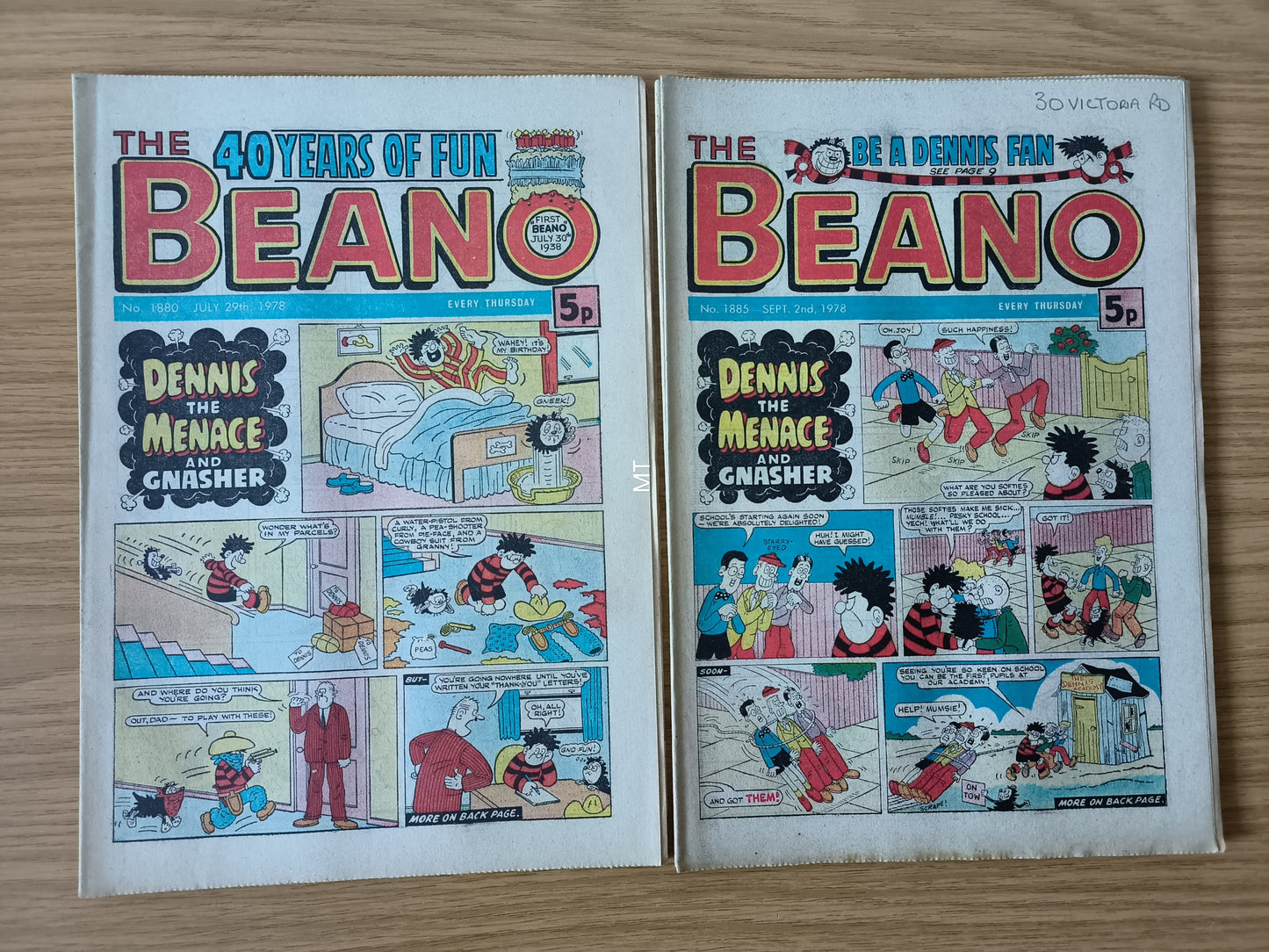 10x Beano Comics/Magazines 1877>1886 1978 Bundle/Job Lot (0059) Dennis the Menace Gnasher (Copy) (Copy)