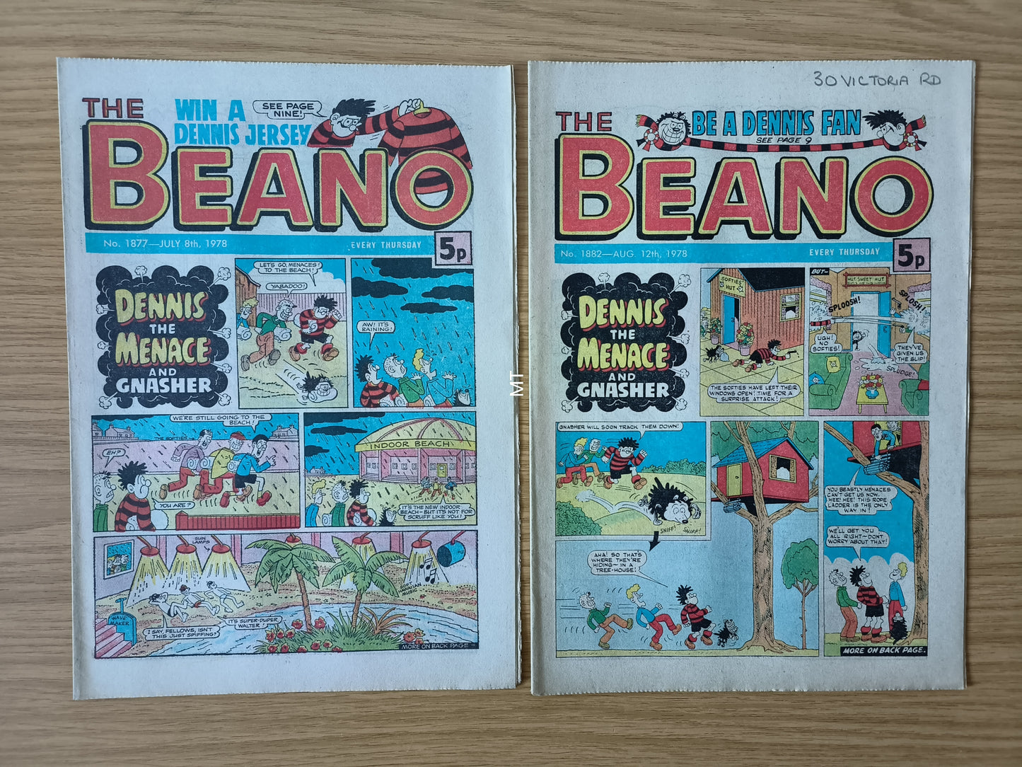 10x Beano Comics/Magazines 1877>1886 1978 Bundle/Job Lot (0059) Dennis the Menace Gnasher (Copy) (Copy)