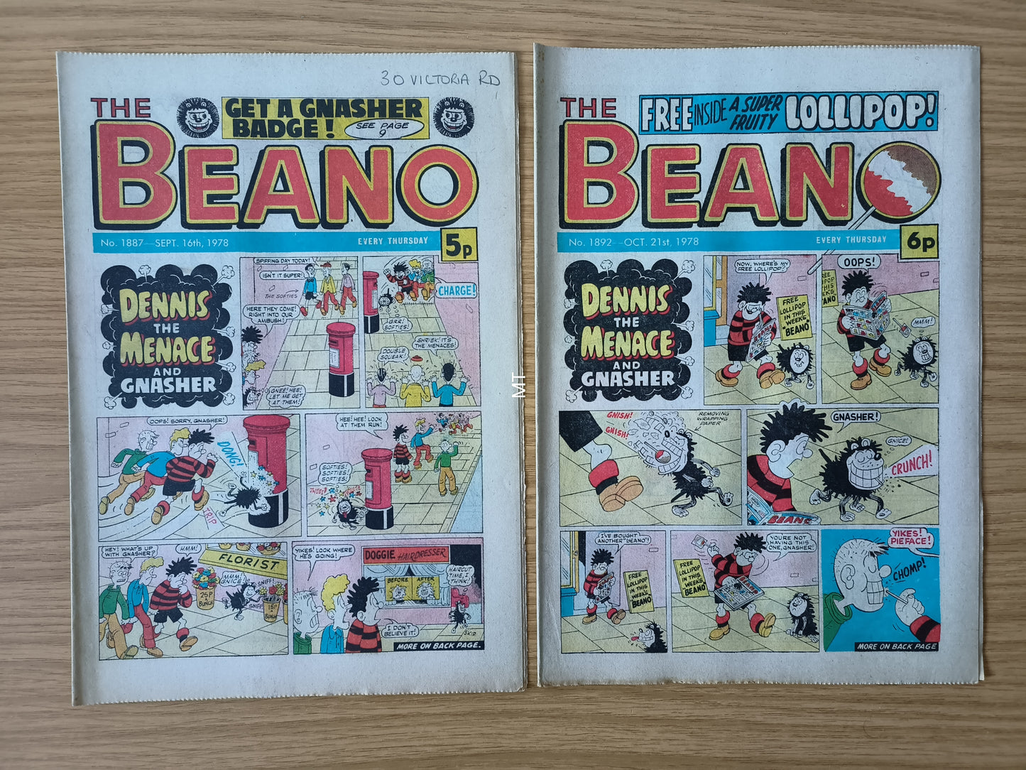10x Beano Comics/Magazines 1887>1896 1978 Bundle/Job Lot (0060) Dennis the Menace Gnasher (Copy) (Copy) (Copy)