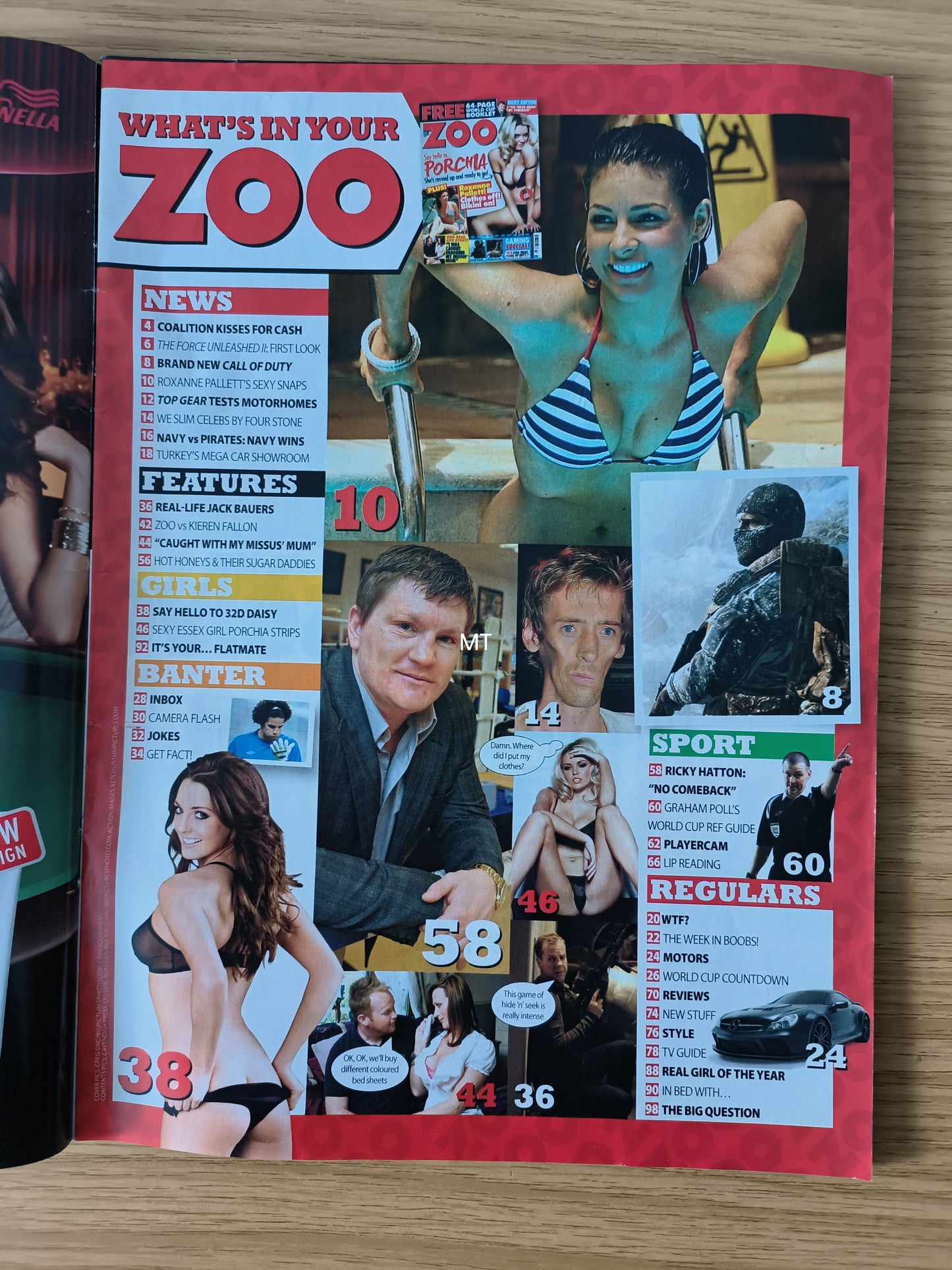 ZOO Magazine 4-10 June 2010 RARE(1073) Porchia POSTER Roxanne Pallett