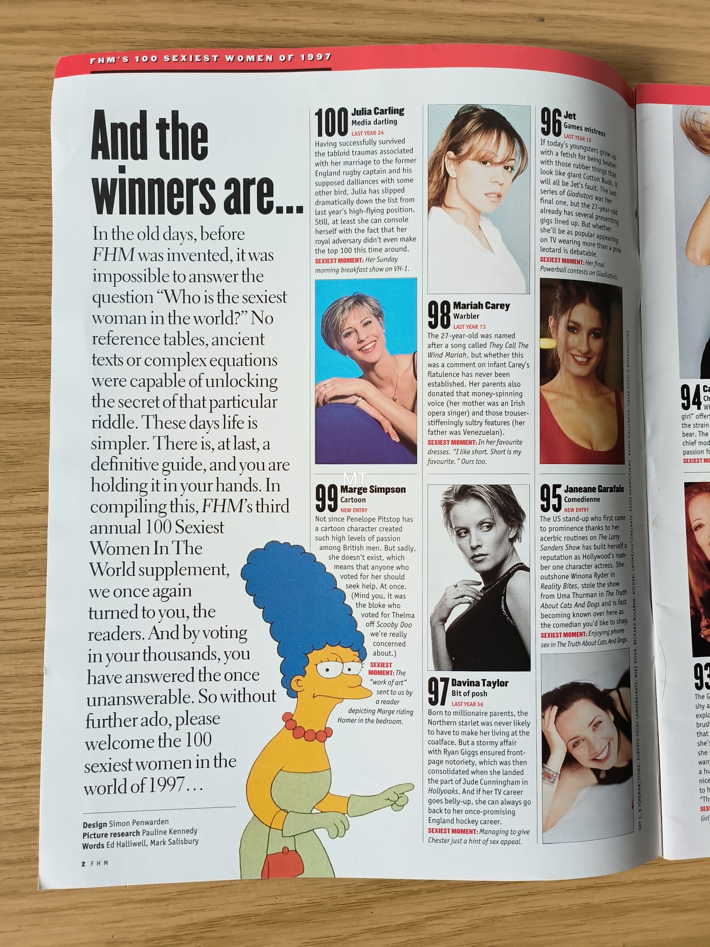 FHM Magazine Supplement 100 Sexiest Women in the World 1997 (BB004) Danni Minogue Joanne Guest