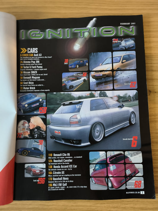 MAX POWER Magazine February 2001 (1107) Maria Sherrif Citroen Jordan Vauxhall