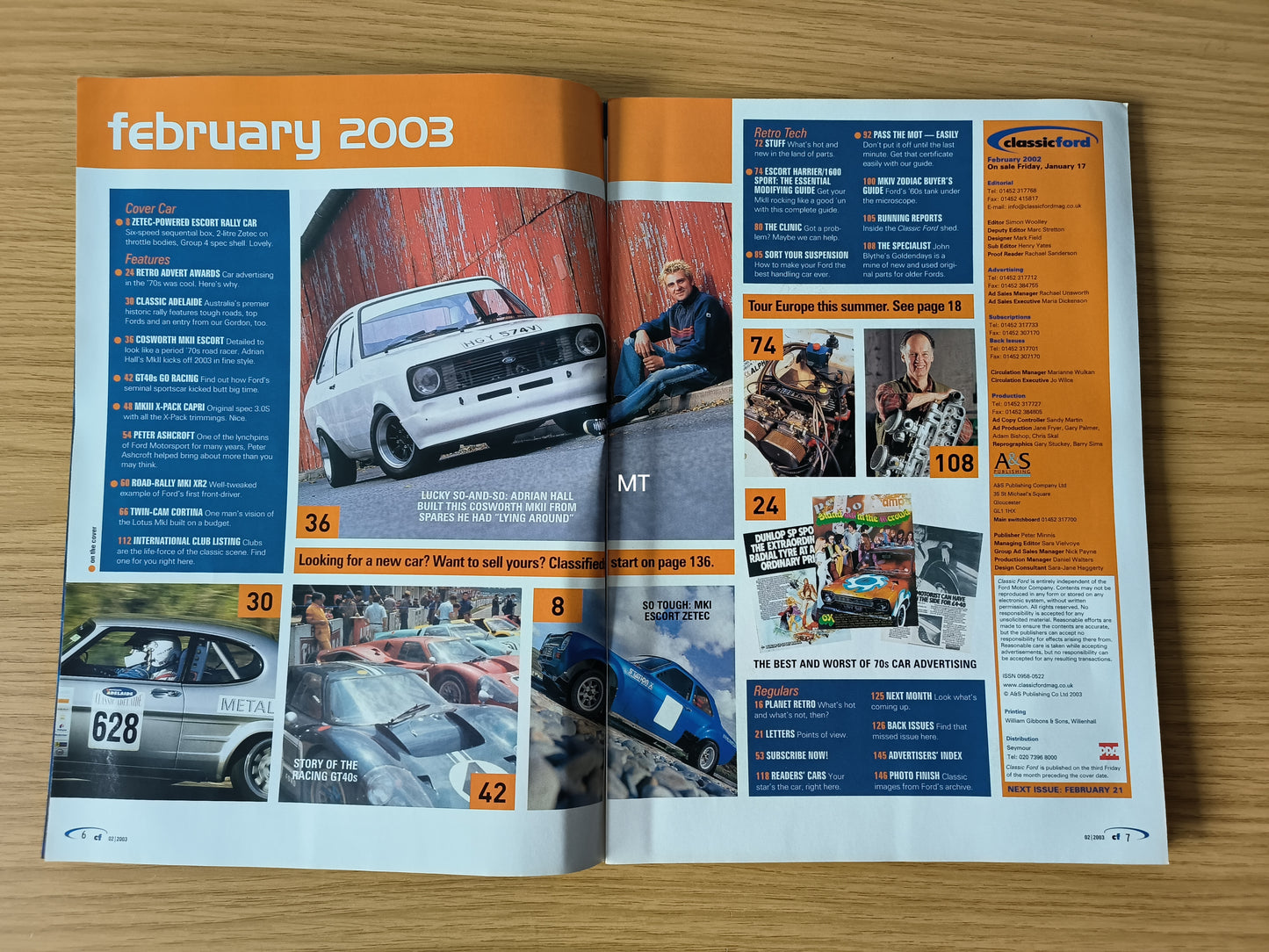 CLASSIC FORD Magazine February 2003 (1117) Coswoth MK2 Fiesta XR2 GT40