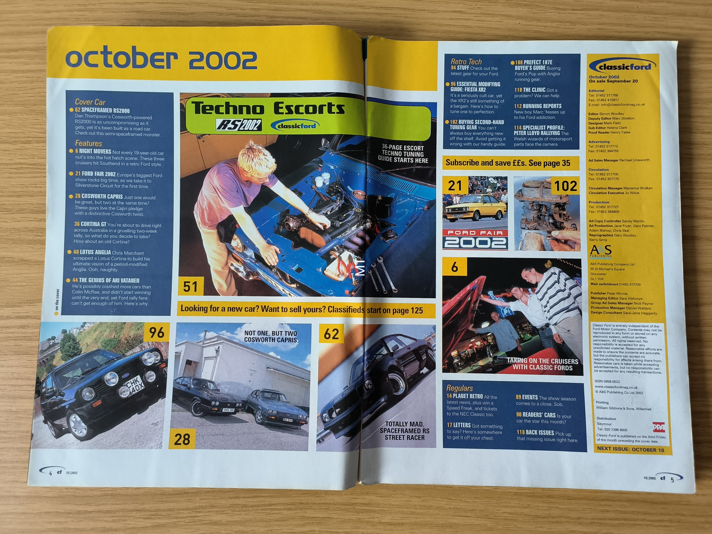 CLASSIC FORD Magazine October 2002 (1117) Escort RS Fiesta XR2 Ari Vatanen Lotus Anglia