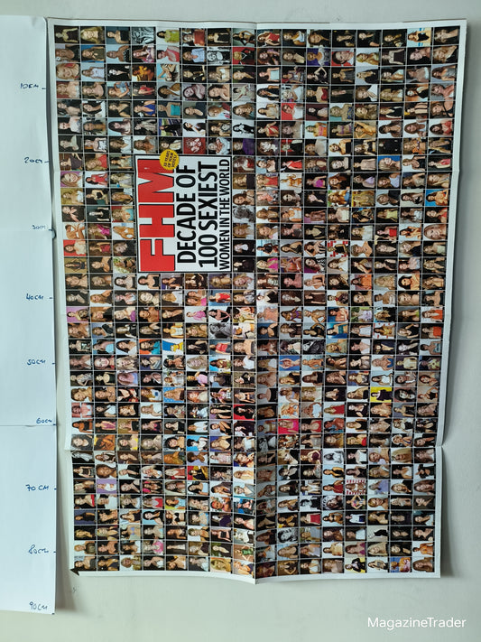 FHM Poster Double Sided Louise Redknapp 100 Sexiest Women Decade Grid Fold Out