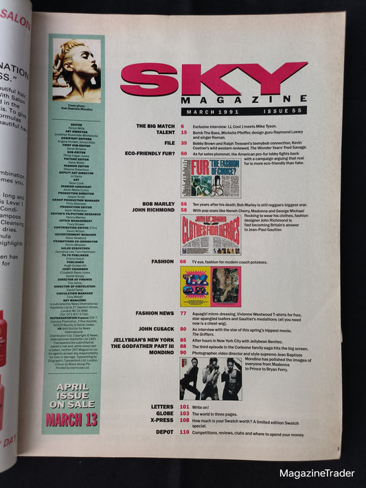Sky Magazine March 1991 (1164) Madonna Cover Mondino LL Cool J Mike Tyson Cusack