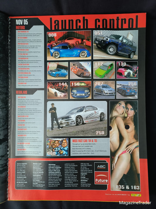 Fast Car Magazine November 2005 (1168) Modified TVR Skyline Engine 200SX Supra