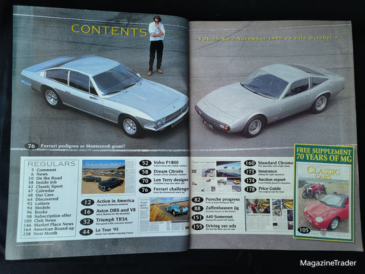 Classic Cars Magazine November 1995 (1173) MG 70th Anniversary Aston DBS Volvo P1800