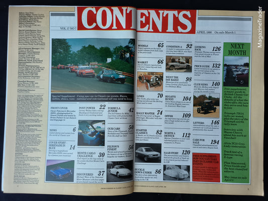 Classic Cars Magazine April 1990 (1173) Mercedes 300SL Oscar Peterson MGA Coupe