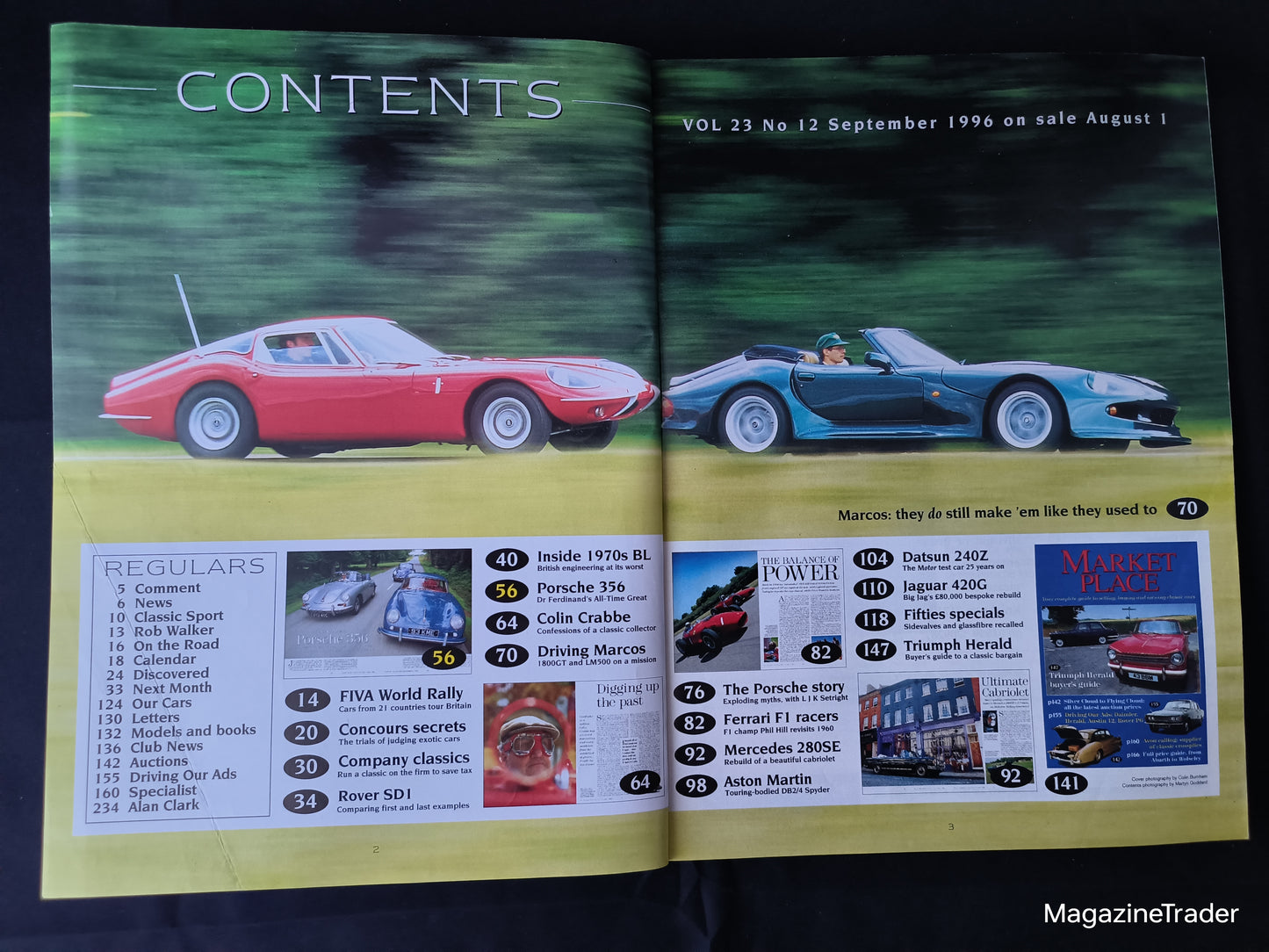 Classic Cars Magazine September 1996 (1173) Porsche 356 Cover Ferrari F1 Rover SD1