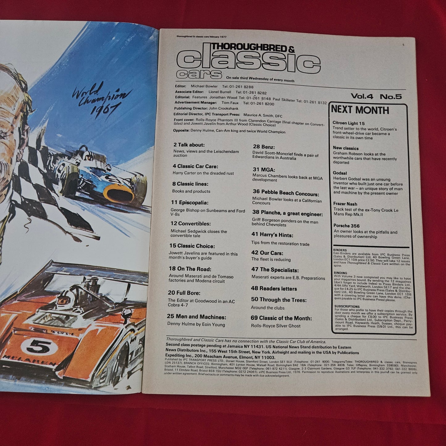 Thoroughbred & Classic Cars February 1977 (1191) Rolls-Royce Phantom III Jowett Javelin