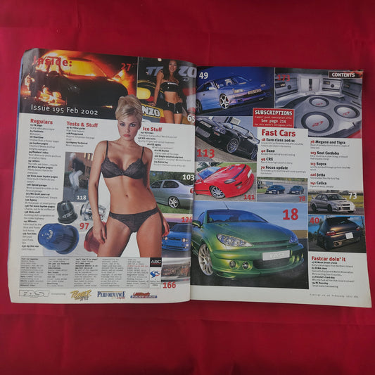 Fast Car Magazine February 2002 (1192) Peugeot 206 CC Supra 400bhp Charlie O'Neale
