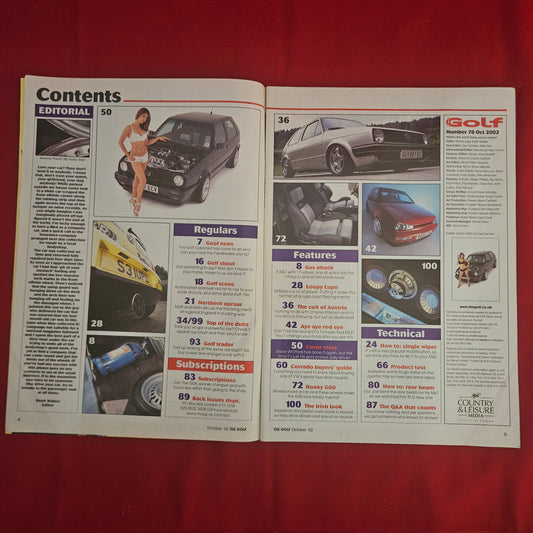 The Golf Magazine October 2002 (1201) VW Golf Mk2 Mk1 Corrado G60 Lupo Turbo Ian Birch Steve Whitford Tuning