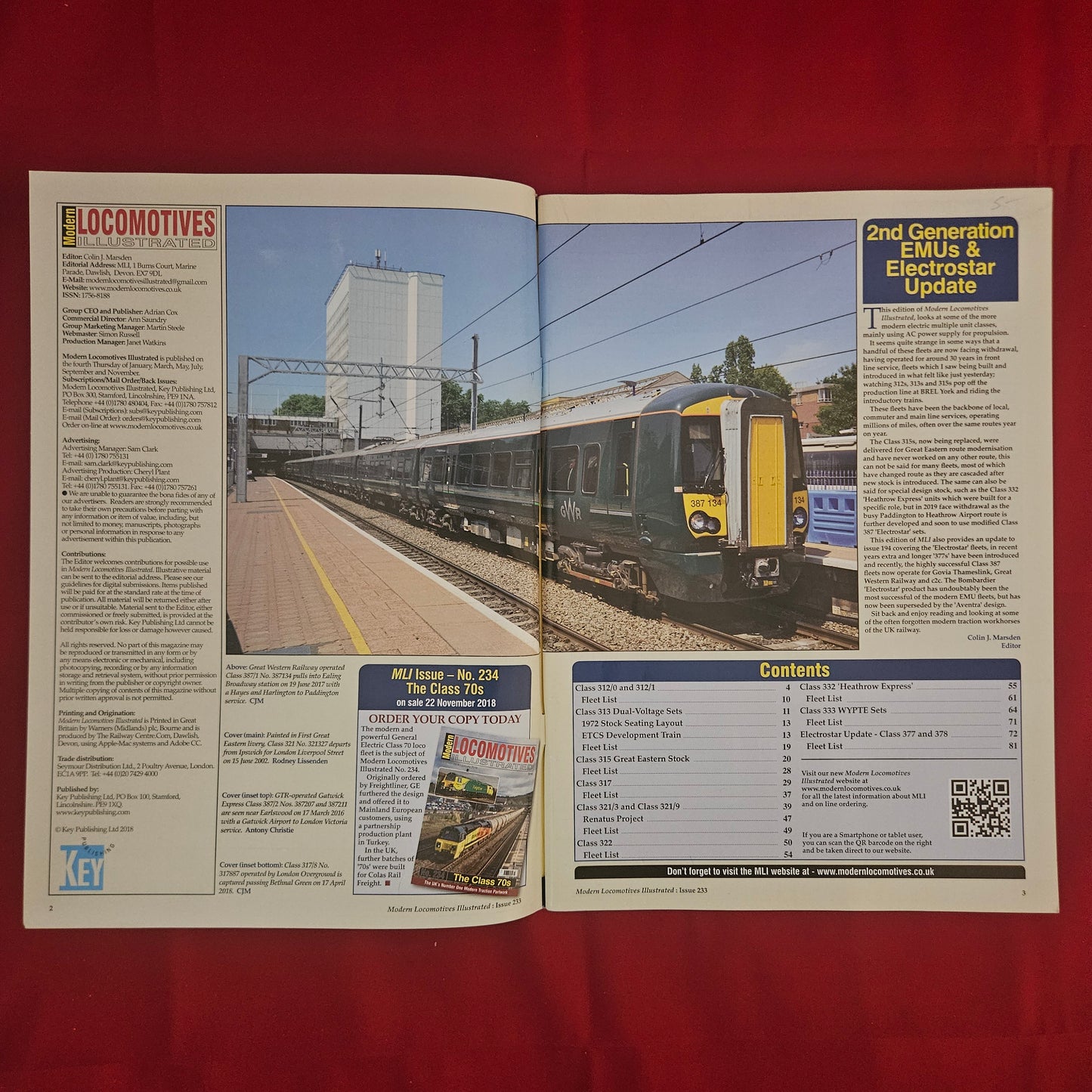 Modern Locomotives Illustrated 233 (1205) 2nd Gen EMUs Electrostar Class 313 321
