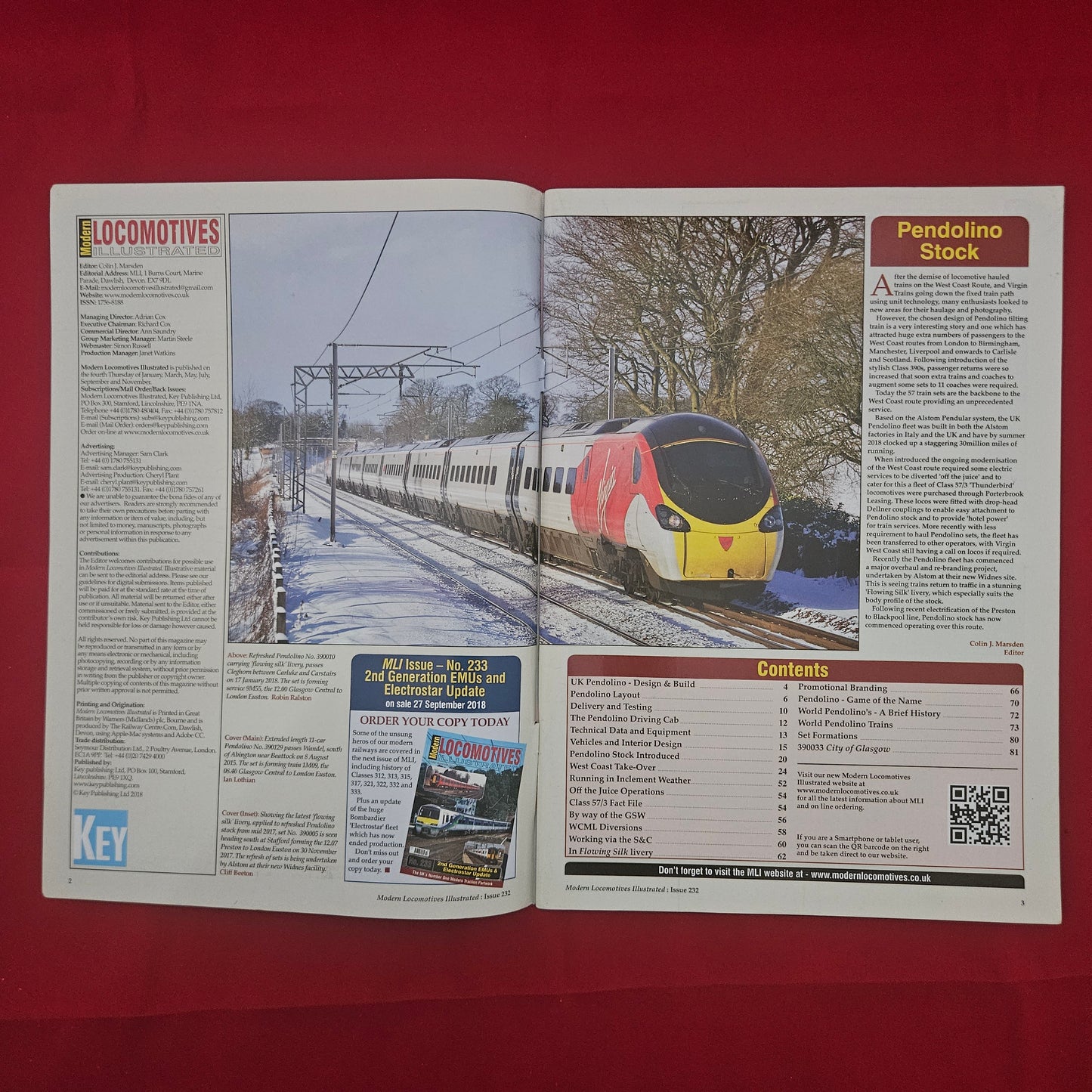 Modern Locomotives Illustrated Aug-Sept 2018 (1212) Issue 232 Pendolino Class 390 Virgin