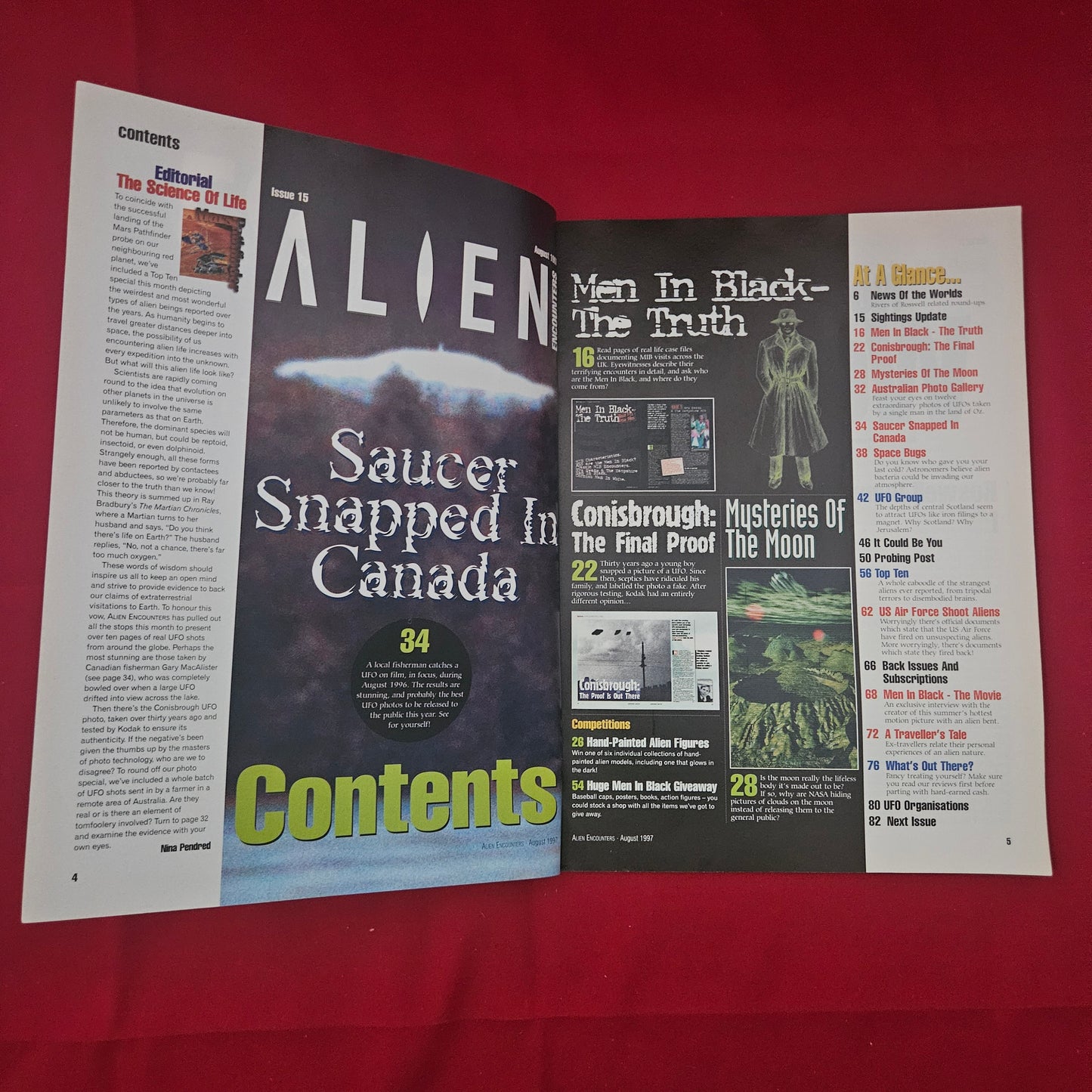 Alien Encounters Magazine Issue 15 August 1997 (1222) Men In Black UFO Canada NASA Moon