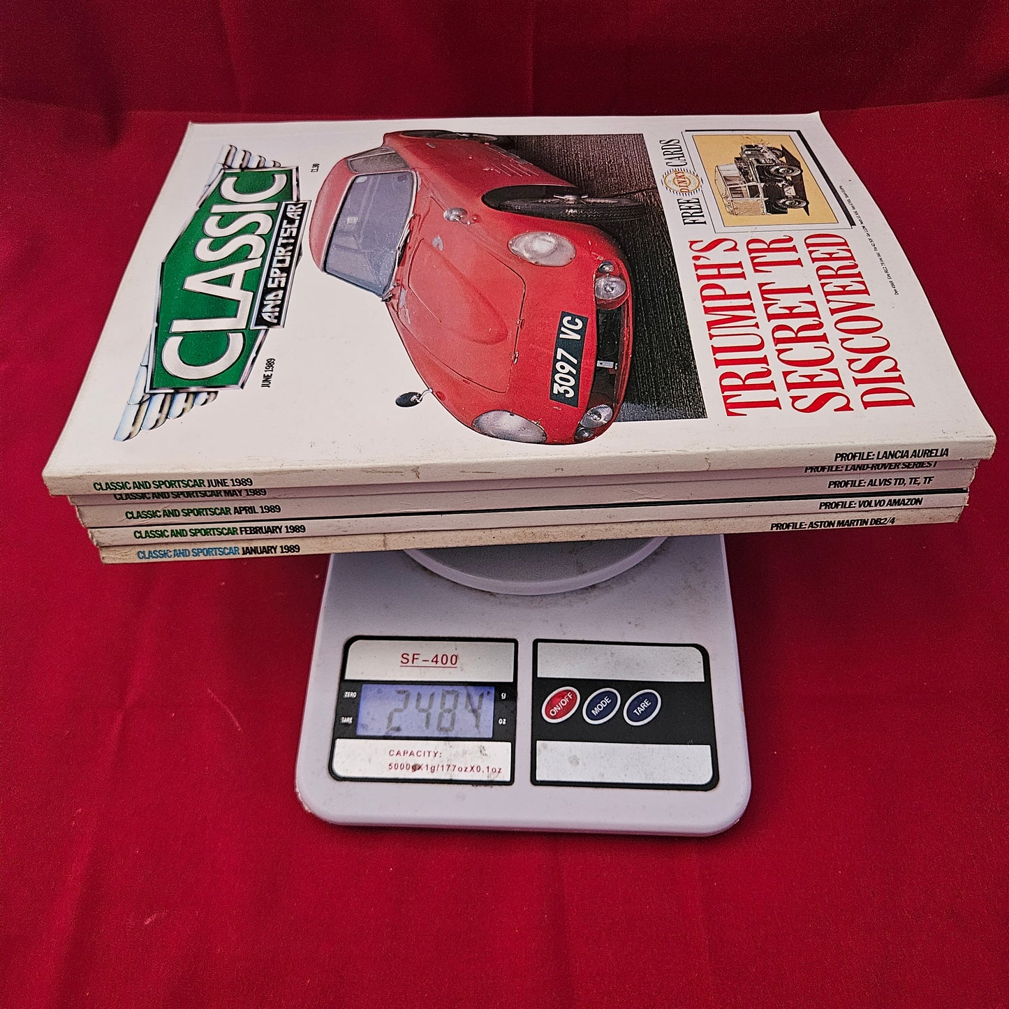 BUNDLE 5x CLASSIC AND SPORTSCAR Magazines 1989 Job Lot (BJL0114)