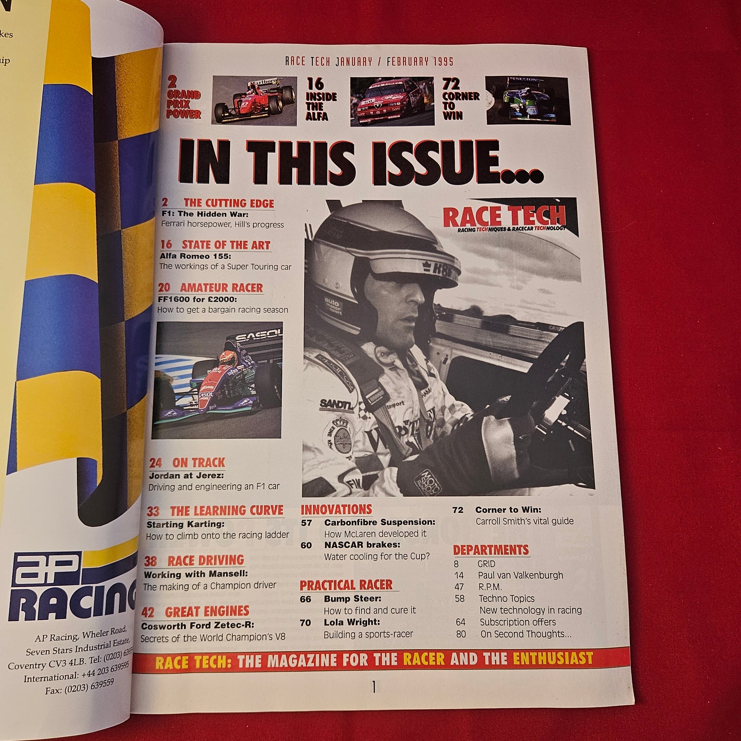 Race Tech Magazine January 1995 (1244) Vol 1 Issue 1 Hill vs Schumacher F1