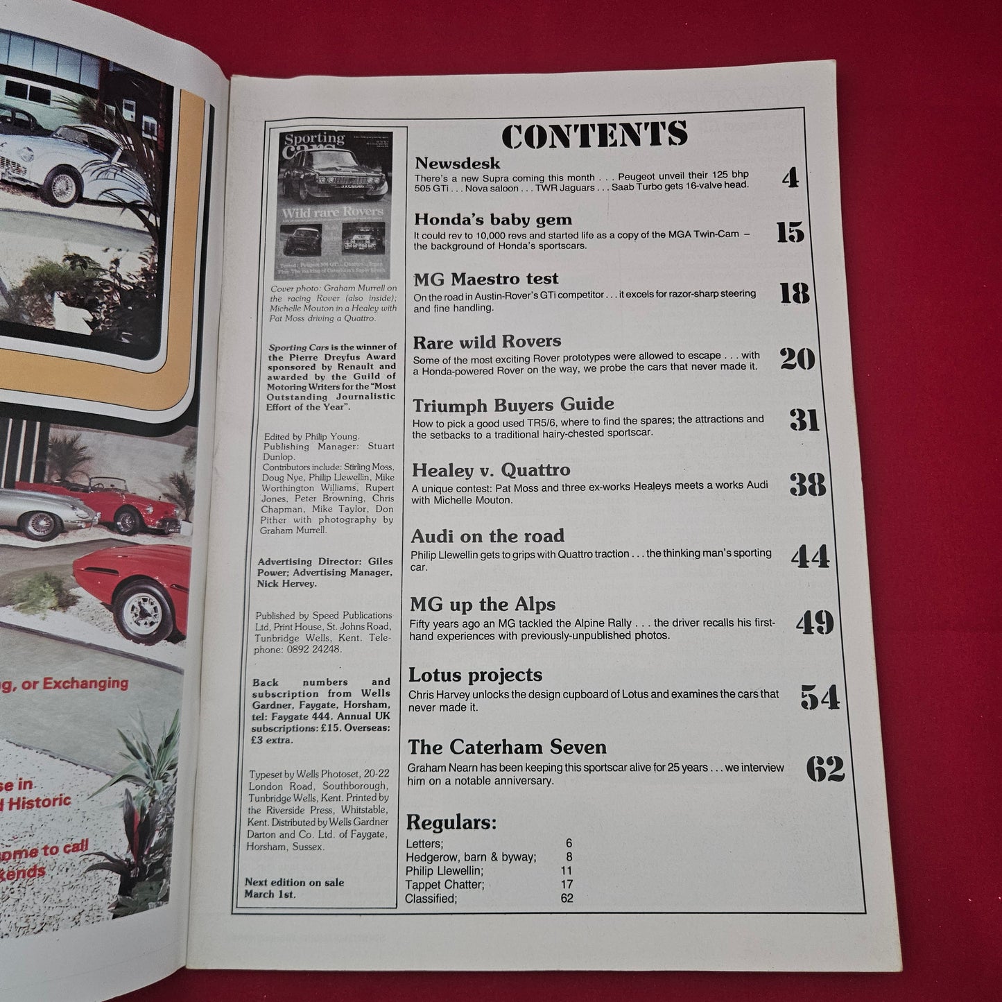 Sporting Cars Magazine February 1984 (1255) Vol 2 No 4 Rare Rovers Healey Quattro