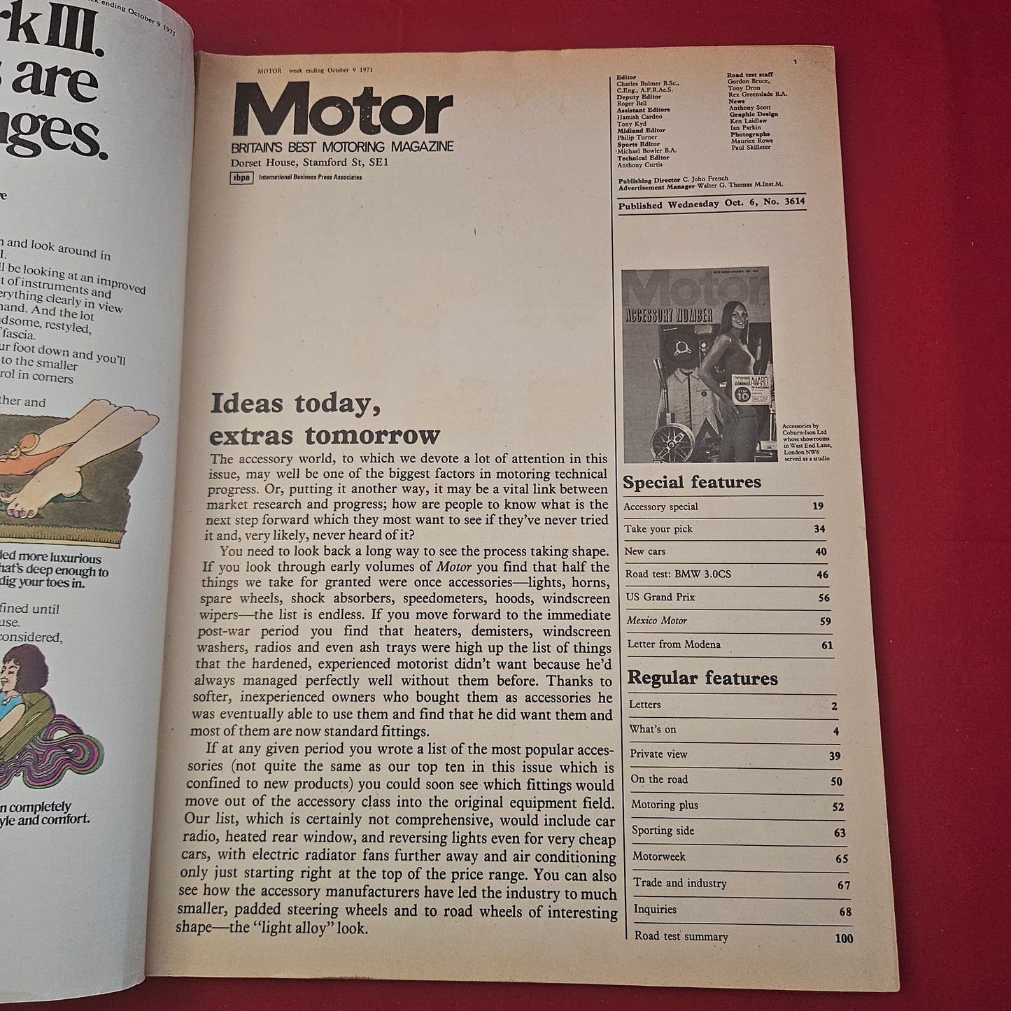 Motor Magazine October 9 1971 (1264) Accessory Number Rover 3500S BMW 3.0CS Capri