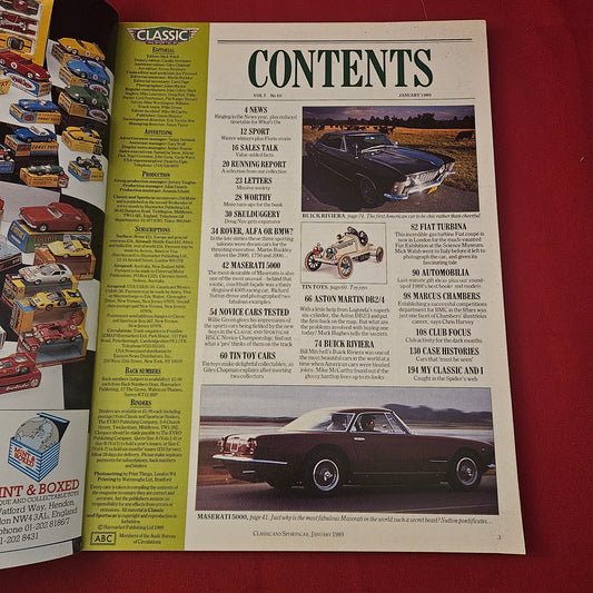 Classic & Sports Car Magazine January 1989 (1273) Fiat Turbina Maserati BMW