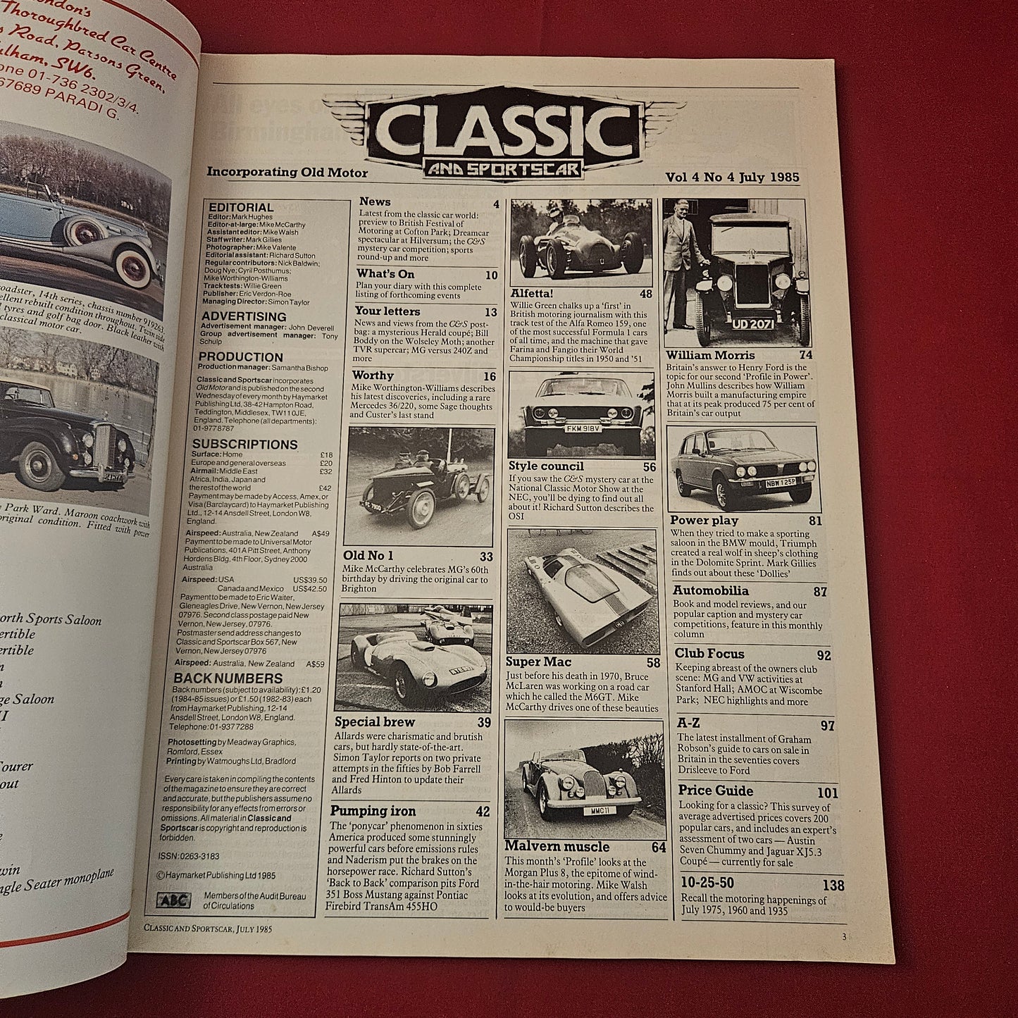 Classic & Sports Car Magazine July 1985 (1273) Morgan Plus 8 Alfa McLaren MG