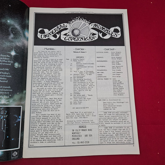 Dark Star Magazine March 1979 (1277) Vol 4 No 1 Grateful Dead Ray Manzarek