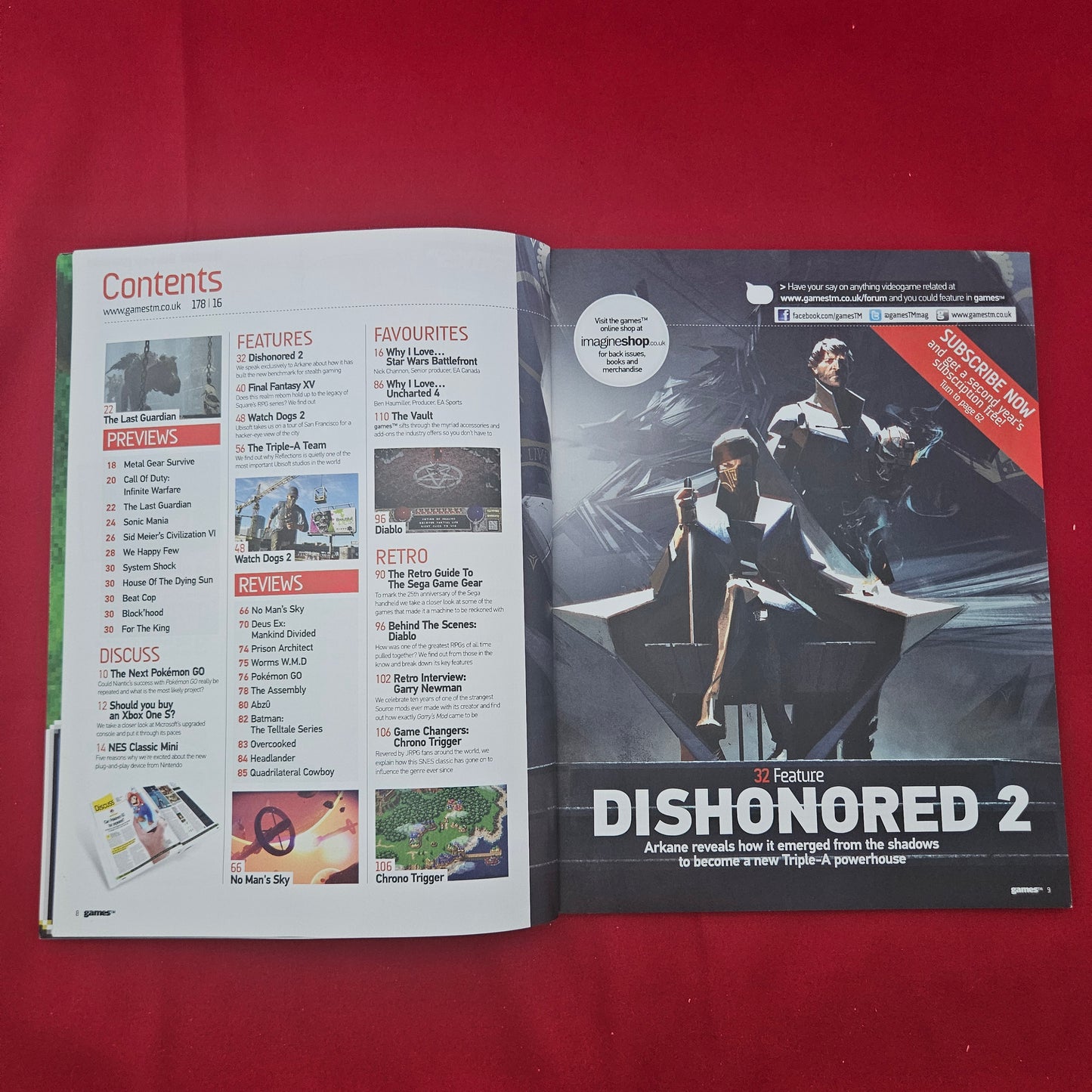 gamesTM Magazine Issue 178 (1277) Dishonored 2 Final Fantasy XV No Man's Sky