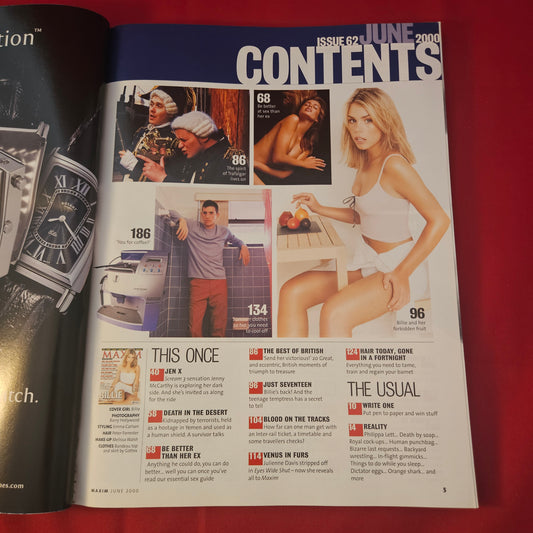 MAXIM Magazine June 2000 Issue 62 (1318) Billie Piper Jenny McCarthy Y2K