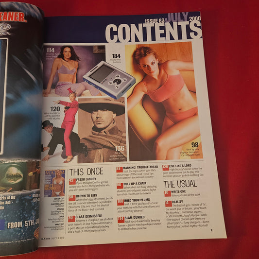 MAXIM Magazine July 2000 Issue 63 (1318) Joanna Taylor Hollyoaks Tina Arena