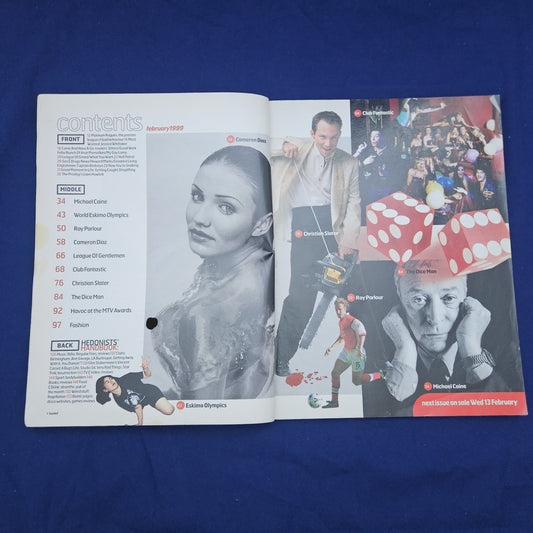 Loaded Magazine February 1999 (1327) Cameron Diaz POSTER Michael Caine Slater