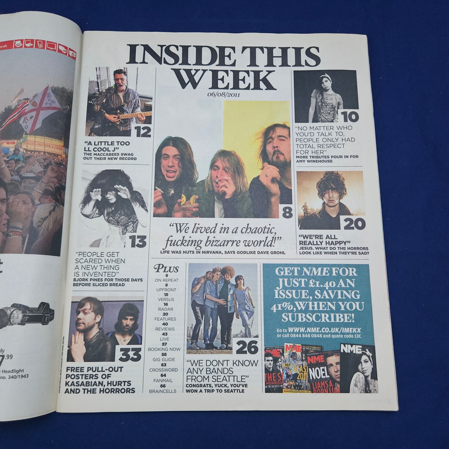 NME Magazine 6 August 2011 (1328) The Horrors Nirvana Amy Winehouse Kasabian