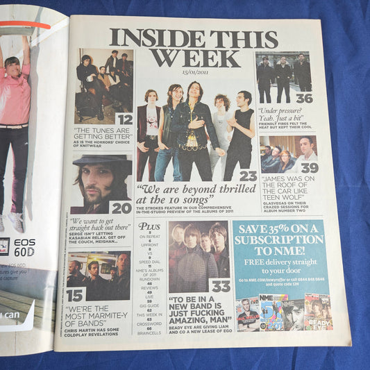 NME Magazine 15 January 2011 (1339) Albums of 2011 Liam Gallagher The Strokes Radiohead