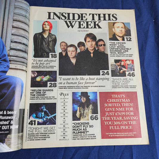 NME Magazine 13 November 2010 (1339) My Chemical Romance Gerard Way Suede Iggy Pop