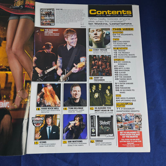Kerrang Magazine January 3 2009 #1242 (1341) Green Day MCR Paramore Corey Taylor