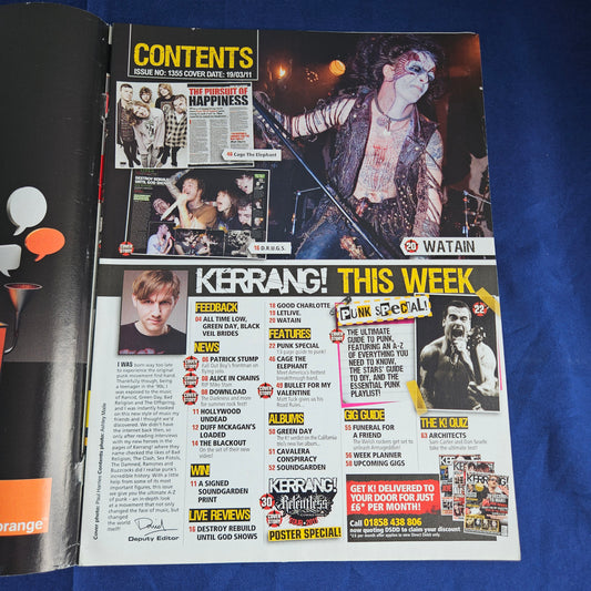 Kerrang Magazine March 19 2011 #1355 (1341) Green Day Blink 182 Fall Out Boy