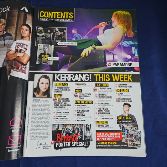 Kerrang Magazine July 3 2010 #1319 (1341) Metallica Megadeth Slayer Slipknot