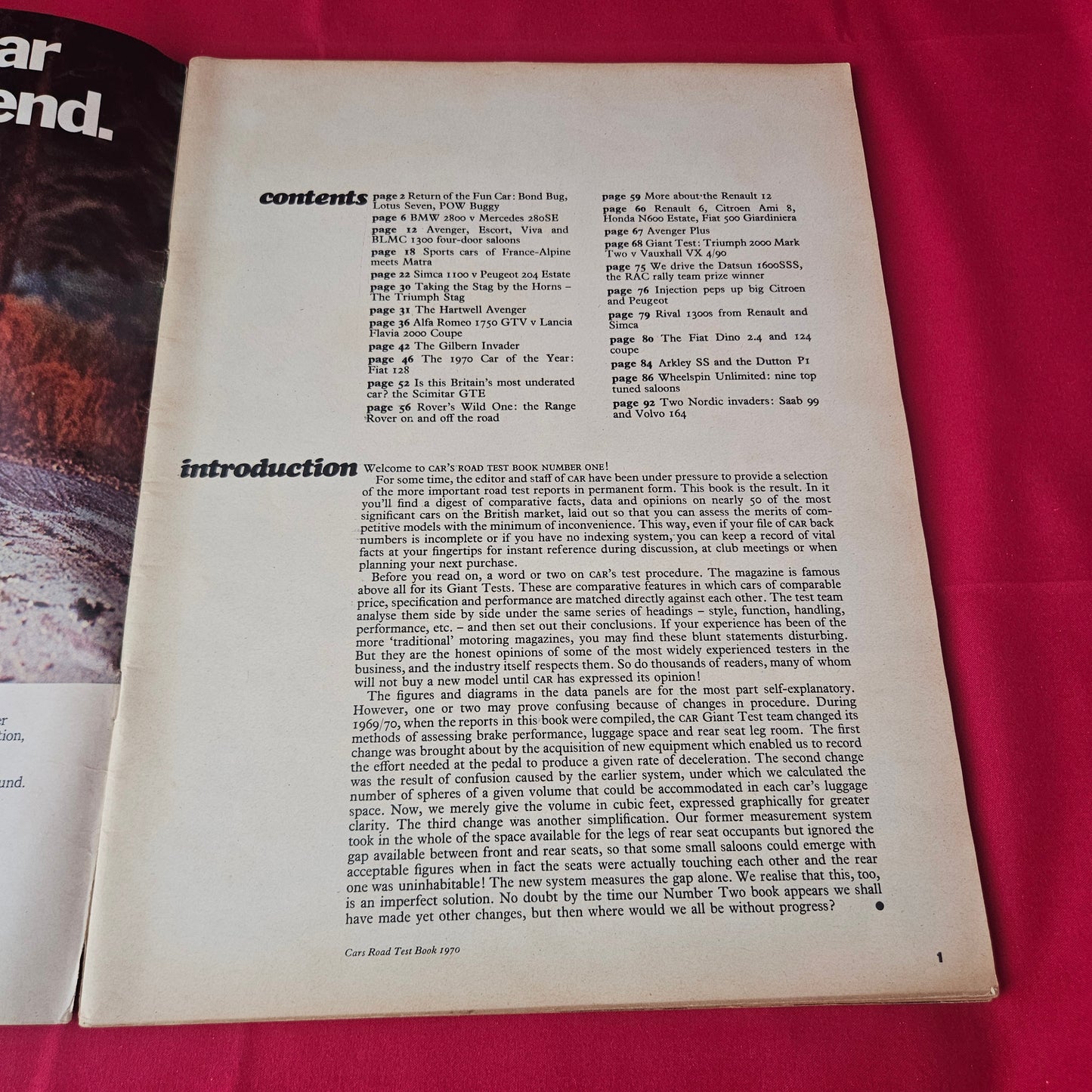 Car's Road Test Book 1970 (1371) Special BMW 2800 vs Mercedes 280SE Range Rover